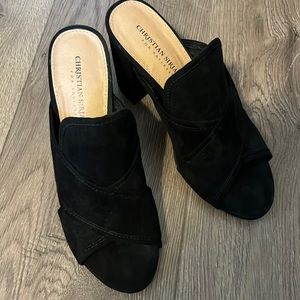 Black, suede heels
